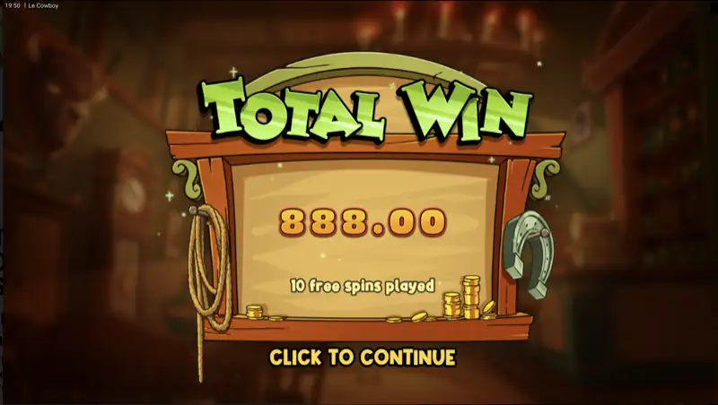 Le Cowboy Trail of Trickery bonus feature description showing the path-based multiplier collection mechanic